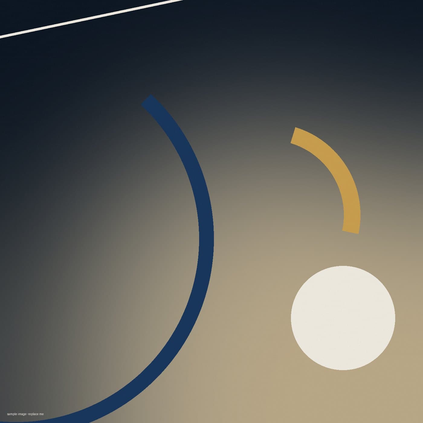 A square canvas with a single pale arc, like a headlight sweep.